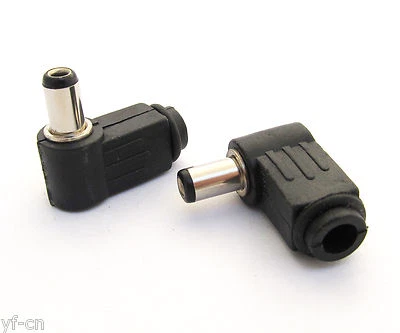 10pcs Right Angle 2.5x5.5mm 2.5mm DC Power Male Plug Soldering Connector Black - Image 1 of 4