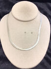 Vintage Sterling Silver 925 Chunky Herringbone Chain Necklace 18" P909
