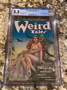 Weird Tales Pulp 1938 #168 CGC 5.5 Rare Low POP Golden Age Good Girl Cover Book - Picture 1 of 3