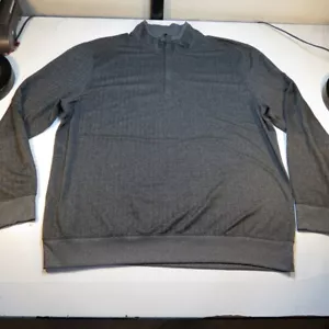 TOMMY BAHAMA Luxus Designer 1/4 REISSVERSCHLUSS PULLOVER SWEATSHIRT Gr. Herren XL grau Chevron - Bild 1 von 4