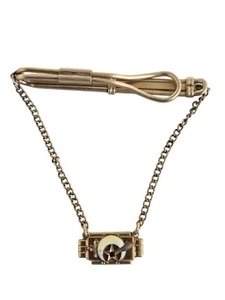 Vintage goldfarbene Emaille Freimaurer Shriners Kette & Siegel Herren Krawattenklammer Verschluss - Bild 1 von 4
