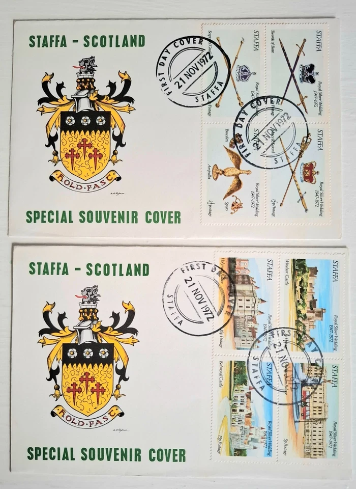 1972 Staffa Scotland stamps on FDCs x 2 - Image 1 of 1