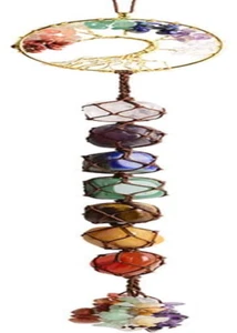 Tree of Life Chakra Stones Healing Crystals Hanging Ornament for Home Decor - Picture 1 of 12