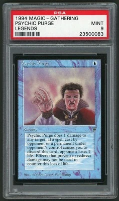 1994 MTG Magic the Gathering Card Legends Psychic Purge PSA 9 - Image 1 of 2