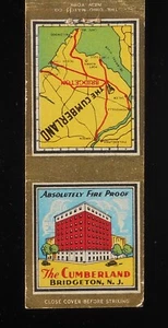 1930er The Cumberland Hotelkarte absolut feuerfest Bridgeton NJ Cumberland Co - Bild 1 von 2
