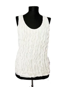 Burberry White Silk Ruched Sleeveless Tank Top Size UK 8 IT 40 - Picture 1 of 8