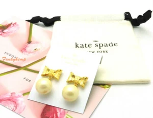 NWT Kate Spade All Wrapped Up In Pearls Cream/Gold Drop Earrings o0ru2699 - Picture 1 of 4