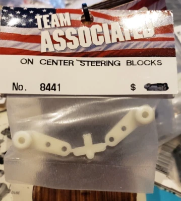 Team Associated 8441 Front On Center Inline Steering Blocks White RC12LS/W RC10L - Image 1 of 3