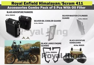 "Paquete combinado de 5 alforjas de caja negra Royal Enfield para el Himalaya/Scram 411" - Imagen 1 de 12