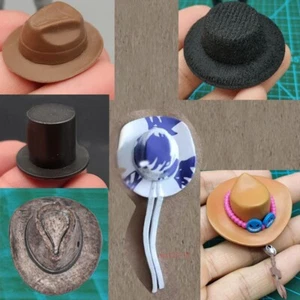 1/12 Scale Western Cowboy Hat Formal Top Hat Cap Accessory For 6''Action Figure - Foto 1 di 27