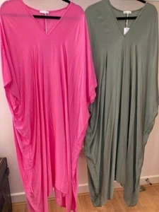 NUOVO ABITO IN CAFTANO BILLI OVERSIZE IN SETA COVER UP TAGLIA UNICA 12 - 16 - Foto 1 di 8