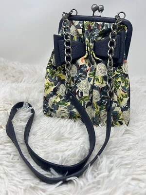 Jessica Simpson Blue Bow / Flowers ￼Crossbody Snap Closure - Image 1 of 4