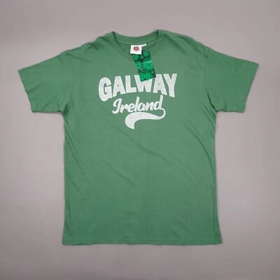 NUEVA Camiseta Galway Irlanda Tradicional Artesanal Para Hombre Grande Relajada Verde Nueva con Etiquetas Foto 1 de 4