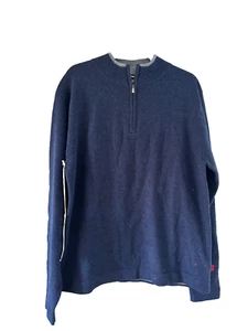 NWT $135 Mountain Khakis Blue Long Sleeve 1/4 Zip Merino Wool Sweater Large - Picture 1 of 11