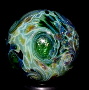 KRISTI MacDONALD VIDRIO MÁRMOL/1.206"-VERDE LUTZ EXPLOSIÓN-TURQ.,AZUL MARINO, CREMA + - Imagen 1 de 17