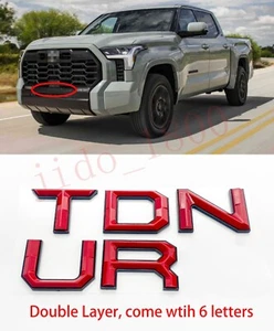 Red BLACK letters compatible with TOYOTA TUNDRA 2022 23 logo Front insert - Bild 1 von 6