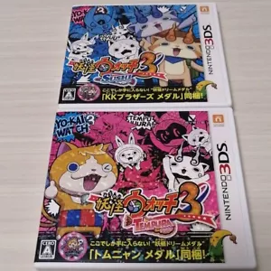Yokai Yo-kai Youkai Watch 3 Sushi & Tempura 2Games set Nintendo 3DS Japan Tested - Picture 1 of 4