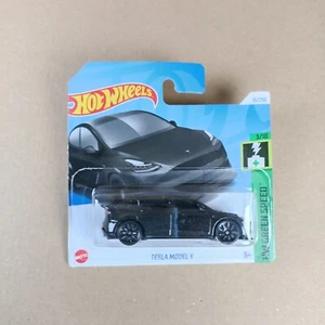 Tarjeta corta Hot Wheels Tesla Modelo Y Gris HW Verde Velocidad 2024  - Imagen 1 de 2