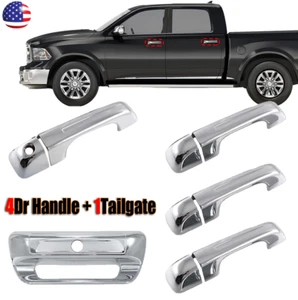 4 Dr Handle + Tailgate Covers For 2019-2024 Ram 1500 CHROME W/O Smartkey - Foto 1 di 7