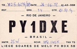Brazil, 1972, Vintage QSL Card - Radio Amateur - Picture 1 of 2