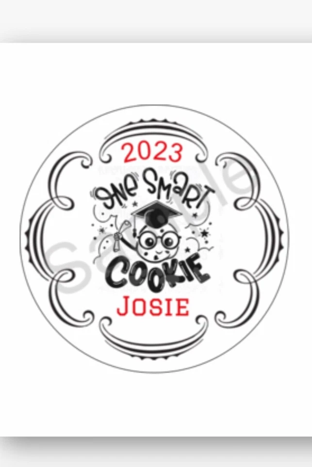 "Pegatina 24-2"" con bolsas 4x6 favor fiesta graduación resellable personalizar galleta tr" Foto 1 de 1