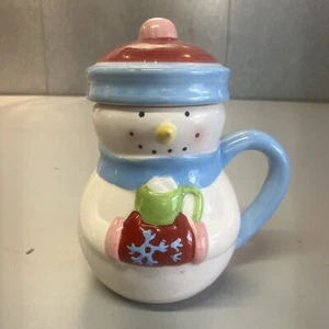 MSRF Inc Design Multicolor Snowman Mug With Lid 6 Inches Tall - Picture 1 of 11