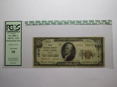 $10 1929 Portland Maine ME National Currency Bank Note Bill Charter #13716 PCGS - Image 1 of 4