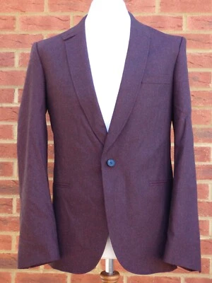 Nuevo con etiquetas Blazer Para Hombres Maison Margiela Lana Algodón Calce Ajustado Vino Borgoña Reino Unido 42 £1065 Foto 1 de 4