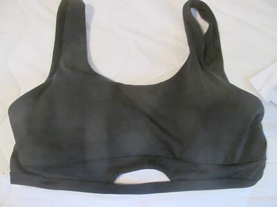 NWT~3 PACES Black Sports Yoga Bra~Removable Cups~Keyhole Front~Scoop Back~XL - Image 1 of 4