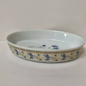 HERITAGE MENTA INCANTATO GIARDINO CIOTOLA OVALE COTTURA 11"X7,5"X1,5" BIANCO/FLOREALE - Foto 1 di 11