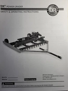DR Power Grader Lawn Garden Tractor ATV Pull Type Owner & Parts Manual - Picture 1 of 2