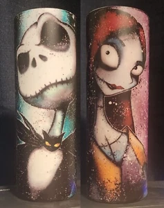 Nightmare B4 Xmas Glow In The Dark Jack & Sally 20 oz Tumbler ( BRAND NEW ) - Picture 1 of 8