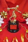 BOWLING Metal Figure Trophy Award-F girls, w/Brass Plate, Black Base FastShip #2