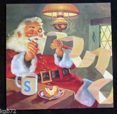 Leanin Tree Christmas Greeting Card Santa Checking List Multi Color C48 - Image 1 of 2
