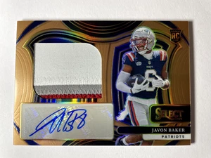 2024 Panini Select Prizm NFL Copper Rookie PATCH AUTO Javon Baker Patriots /49 - Picture 1 of 2