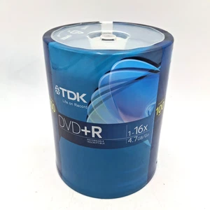 TDK DVD + R Recordable 1-16x 4.7GB 100 PACK Spindle SEALED NEW TDK Electronics - Picture 1 of 11