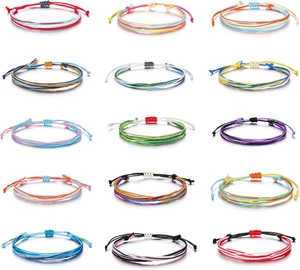 15 Stück Surfer Welle Freundschaftsarmbänder Set Handarbeit Wasserdicht Verstellbar Br - Bild 1 von 12