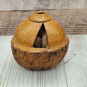 Vtg Capinas Carved Brazil Nuts Seed Holder AV Jose Sousa Campos JOANA Rattle - Picture 1 of 10