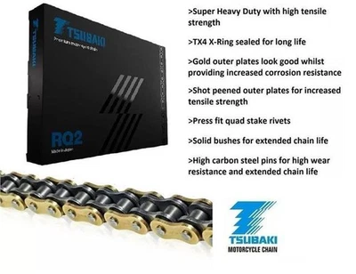 Triumph 900 Daytona 94-97 Tsubaki RQ2 HD Gold X-Ring Chain 530x112 Links - Изображение 1 из 3