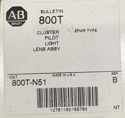 Allen Bradley 800T-N51 CLUSTER LUZ PILOTO (VERDE/BLANCO/ROJO)-NUEVO EN CAJA Foto 1 de 4