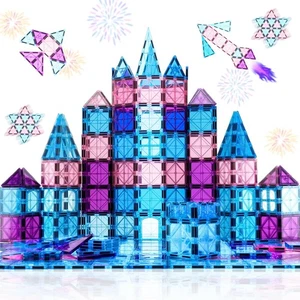 Magnetic Tiles Building Blocks, Colorful Magnet Stacking Toys, STEM, 34 Pieces - Picture 1 of 1