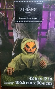 New Halloween Pumpkin Reaper Decoration Prop Decor Scary Graveyard Ashland - Picture 1 of 3