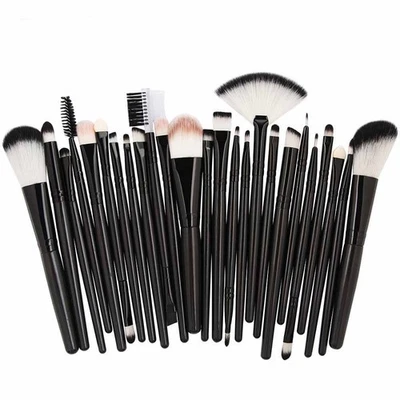Juego de 25 brochas de maquillaje negras incluye todo tipo de brochas faciales y maquillaje para todas partes Foto 1 de 4