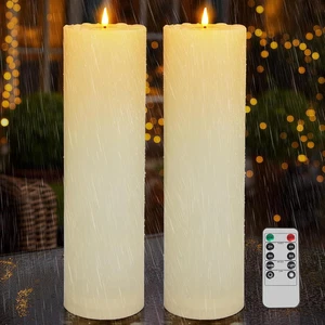 10CM X 35CM Candele LED Grandi Senza Fiamma per Esterni Impermeabili 2 Pezzi - C - Foto 1 di 12