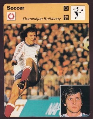 DOMINIQUE BATHENAY France Soccer Player Photo 1978 UK SPORTSCASTER CARD #28-17A - Image 1 of 2