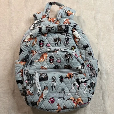 Vera Bradley RARE Quilted "Best In Show" Backpack Dogs Bookbag Puppy Bag 13x12x4 - Image 1 of 4