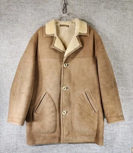 Abercrombie Fitch Vintage 70er Wildleder Lammfell Rancher Mantel Herren 40 hellbraun gepflegt! - Bild 1 von 18