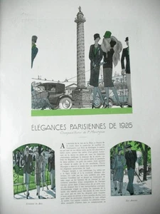 MODE ELEGANCES PARISIENNES MOURGUES ILLUSTRATION 1926 - Picture 1 of 1