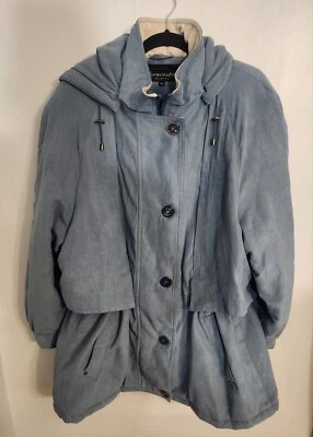 Vintage Forecaster Sport Coat Women XL Blue Hooded Cozy Parka - Image 1 of 4