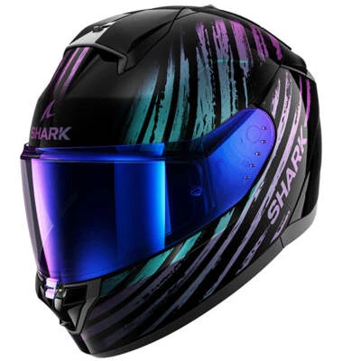 Shark Ridill 2 Assya Full Face Motorcycle  Helmet - Black / Purple KXK - Image 1 of 4